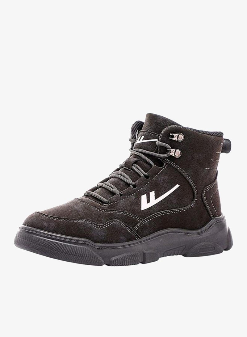 BABAYA Men Logo Detail Lace Up Boots - Image 3